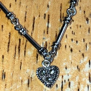 NWT Sterling Silver w/Beaded Heart Ankle Bracelet